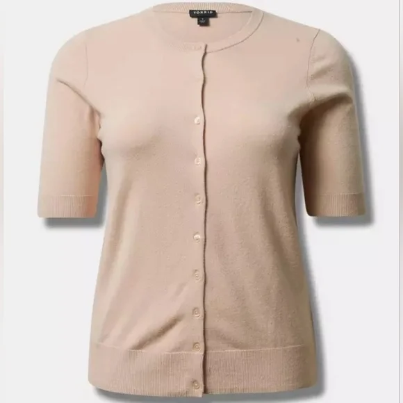 Torrid Women's Beige Button-Down Cardigan - Picture 1 of 12